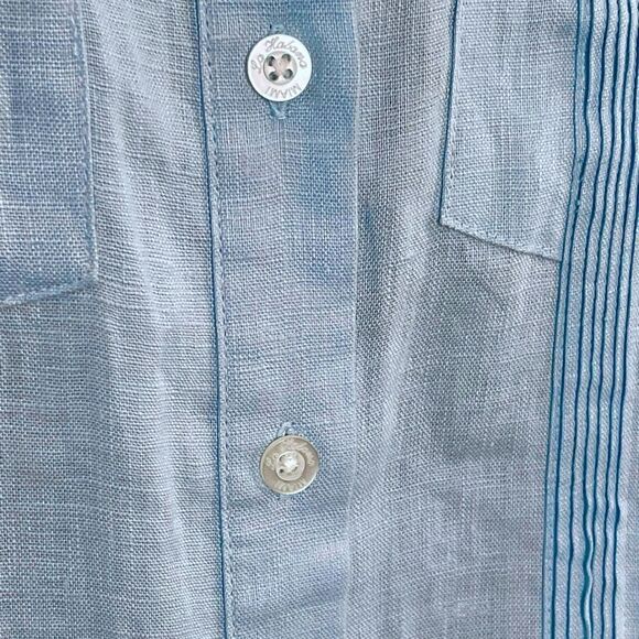 LaHabana Miami Linen Cubavera Cuban Style Guayabera Sleeveless Shirt Dress - Picture 9 of 16